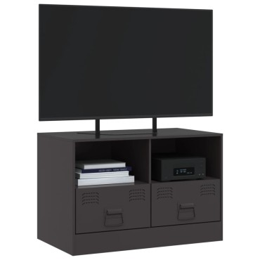 vidaXL Έπιπλο Τηλεόρασης Μαύρο 67x39x44cm από Χάλυβα