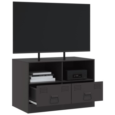 vidaXL Έπιπλο Τηλεόρασης Μαύρο 67x39x44cm από Χάλυβα