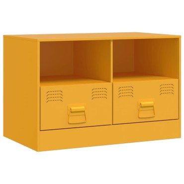 vidaXL Έπιπλο Τηλεόρασης Μουσταρδί Κίτρινο 67x39x44cm από Ατσάλι