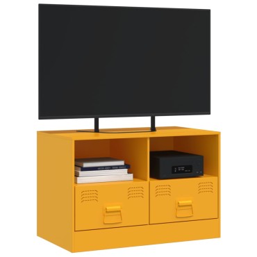 vidaXL Έπιπλο Τηλεόρασης Μουσταρδί Κίτρινο 67x39x44cm από Ατσάλι