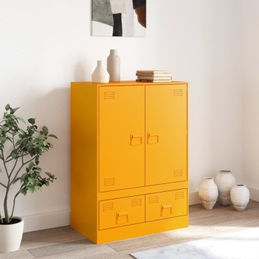 vidaXL Ραφιέρα Μουσταρδί 67x39x95cm από Ατσάλι 1 τεμ.
