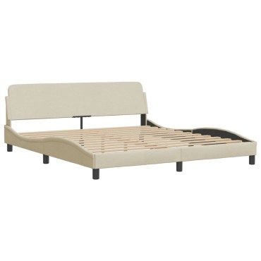 vidaXL Κρεβάτι Κρεμ 180x200 εκ. Υφασμάτινο