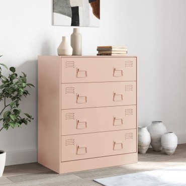 vidaXL Ντουλάπι Ροζ 67x39x83cm από Ατσάλι 1 τεμ.