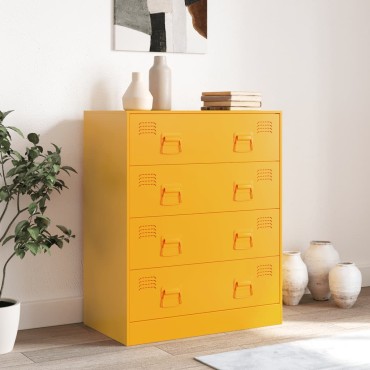 vidaXL Ντουλάπι Μουσταρδί 67x39x83cm από Ατσάλι 1 τεμ.