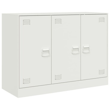 vidaXL Μπουφές Λευκός 99x39x73cm από Ατσάλι 1 τεμ.