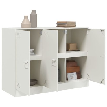 vidaXL Μπουφές Λευκός 99x39x73cm από Ατσάλι 1 τεμ.