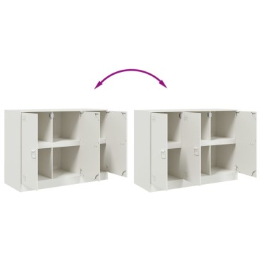 vidaXL Μπουφές Λευκός 99x39x73cm από Ατσάλι 1 τεμ.