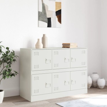 vidaXL Μπουφές Λευκός 99x39x73cm από Ατσάλι 1 τεμ.