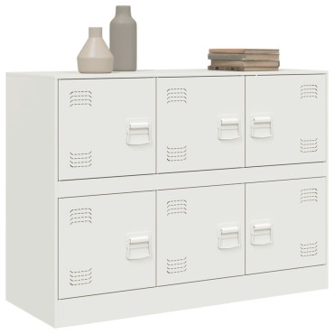 vidaXL Μπουφές Λευκός 99x39x73cm από Ατσάλι 1 τεμ.