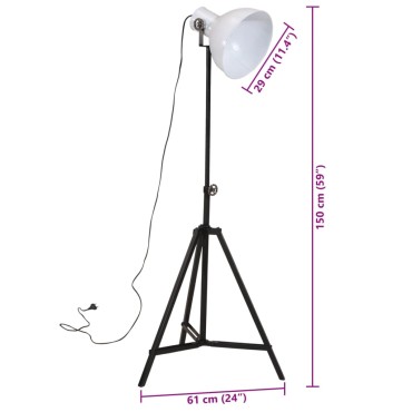 vidaXL Φωτιστικό Δαπέδου 25 W Λευκό 61x61x90/150 εκ. Ε27