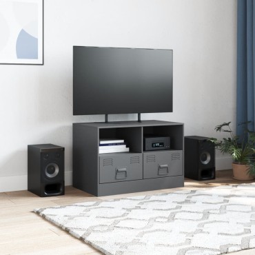 vidaXL Έπιπλο Τηλεόρασης Ανθρακί 67x39x44cm από Χάλυβα