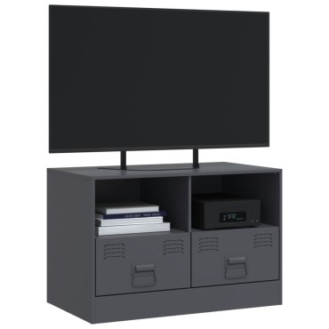 vidaXL Έπιπλο Τηλεόρασης Ανθρακί 67x39x44cm από Χάλυβα