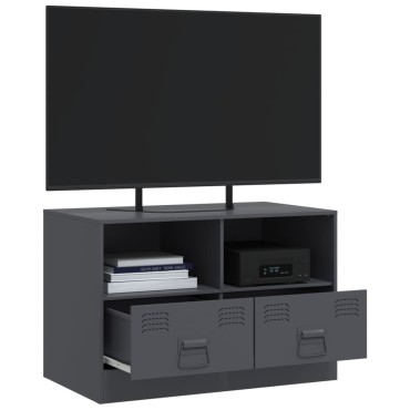 vidaXL Έπιπλο Τηλεόρασης Ανθρακί 67x39x44cm από Χάλυβα