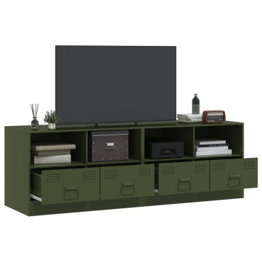 vidaXL Έπιπλα Τηλεόρασης 2 τεμ. Πράσινο Λαδί 67x39x44cm από Χάλυβα