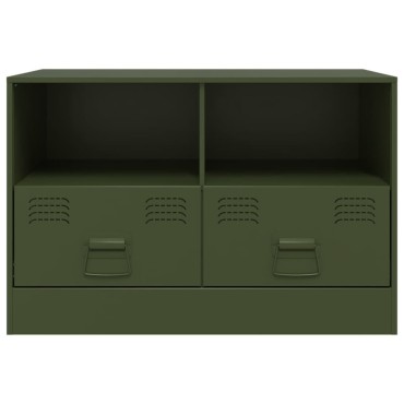 vidaXL Έπιπλα Τηλεόρασης 2 τεμ. Πράσινο Λαδί 67x39x44cm από Χάλυβα
