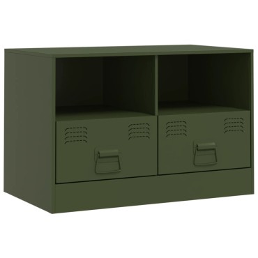 vidaXL Έπιπλα Τηλεόρασης 2 τεμ. Πράσινο Λαδί 67x39x44cm από Χάλυβα