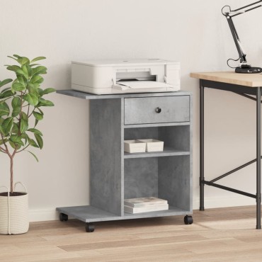 vidaXL Βάση Εκτυπωτή με Ρόδες Γκρι Σκυρ. 60x40x68,5 εκ.