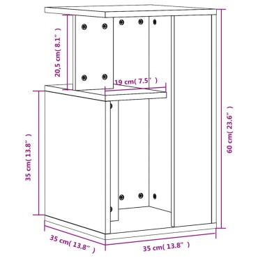vidaXL Βοηθητικό Τραπέζι Sonoma Δρυς 35x35x60cm Επεξεργασμένο Ξύλο