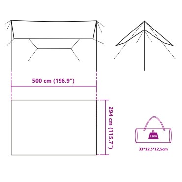 vidaXL Μουσαμάς Κάμπινγκ Αδιάβροχος Μπλε 500x294 εκ.