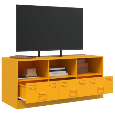 vidaXL Έπιπλο Τηλεόρασης Μουσταρδί Κίτρινο 99x39x44cm από Ατσάλι