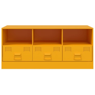 vidaXL Έπιπλο Τηλεόρασης Μουσταρδί Κίτρινο 99x39x44cm από Ατσάλι