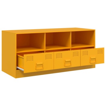 vidaXL Έπιπλο Τηλεόρασης Μουσταρδί Κίτρινο 99x39x44cm από Ατσάλι