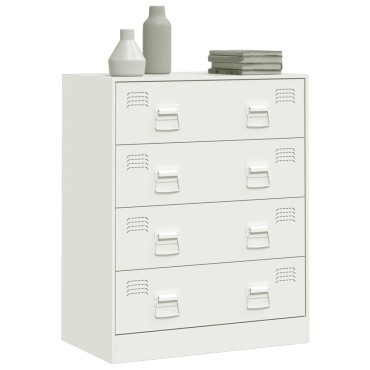 vidaXL Μπουφές Λευκός 67x39x83cm από Ατσάλι 1 τεμ.