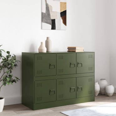vidaXL Ντουλάπι Πράσινο Λαδί 99x39x73cm από Ατσάλι 1 τεμ.