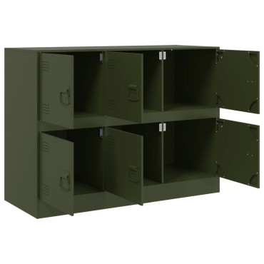 vidaXL Ντουλάπι Πράσινο Λαδί 99x39x73cm από Ατσάλι 1 τεμ.