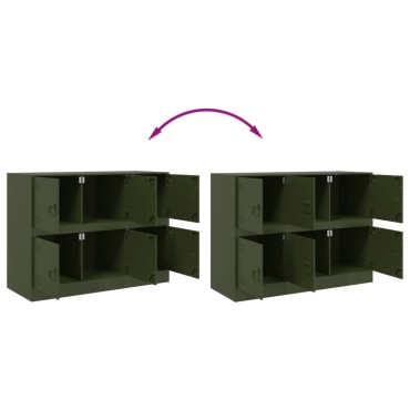 vidaXL Ντουλάπι Πράσινο Λαδί 99x39x73cm από Ατσάλι 1 τεμ.
