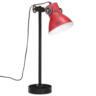 vidaXL Φωτιστικό Γραφείου 25 W Αντικέ Κόκκινο 15x15x55 εκ. Ε27