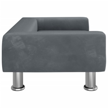 vidaXL Καναπές Παιδικός Σκούρο Γκρι 70x45x26,5cm από Βελούδο 1 τεμ.