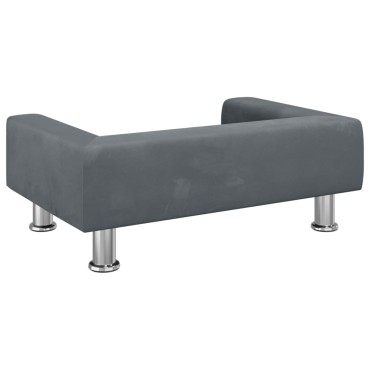 vidaXL Καναπές Παιδικός Σκούρο Γκρι 70x45x26,5cm από Βελούδο 1 τεμ.