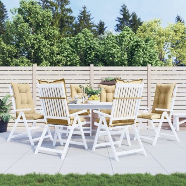 vidaXL Μαξιλάρια Καρέκλας με Πλάτη 6 τεμ. Μπεζ 120x50x7cm Ύφασμα