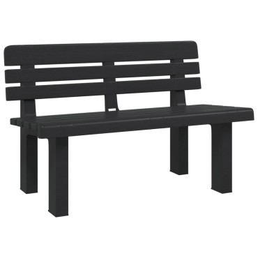 vidaXL Παγκάκι Κήπου Ανθρακί 110x52x71cm από Πολυπροπυλένιο 1 τεμ.