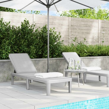 vidaXL Ξαπλώστρα Ρυθμιζόμενη σε 4 Ύψη 155,5x57x28cm Πολυπροπυλένιο 1 τεμ.