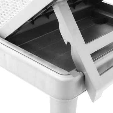 vidaXL Ξαπλώστρα Ρυθμιζόμενη σε 4 Ύψη 155,5x57x28cm Πολυπροπυλένιο 1 τεμ.
