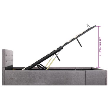 vidaXL Πλαίσιο Κρεβατιού με Αποθηκ. Χώρο Taupe 140x200 εκ. Υφασμάτινο