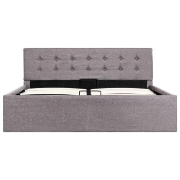 vidaXL Πλαίσιο Κρεβατιού με Αποθηκ. Χώρο Taupe 140x200 εκ. Υφασμάτινο