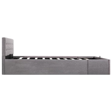 vidaXL Πλαίσιο Κρεβατιού με Αποθηκ. Χώρο Taupe 140x200 εκ. Υφασμάτινο