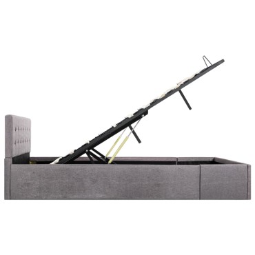 vidaXL Πλαίσιο Κρεβατιού με Αποθηκ. Χώρο Taupe 140x200 εκ. Υφασμάτινο