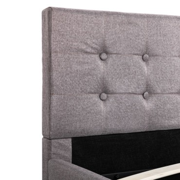 vidaXL Πλαίσιο Κρεβατιού με Αποθηκ. Χώρο Taupe 140x200 εκ. Υφασμάτινο