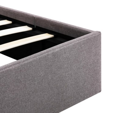 vidaXL Πλαίσιο Κρεβατιού με Αποθηκ. Χώρο Taupe 140x200 εκ. Υφασμάτινο