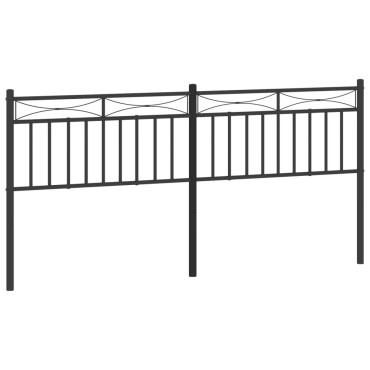 vidaXL Κεφαλάρι Μαύρο Μεταλλικό 206x3x91cm 1 τεμ.