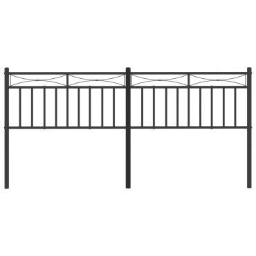 vidaXL Κεφαλάρι Μαύρο Μεταλλικό 206x3x91cm 1 τεμ.