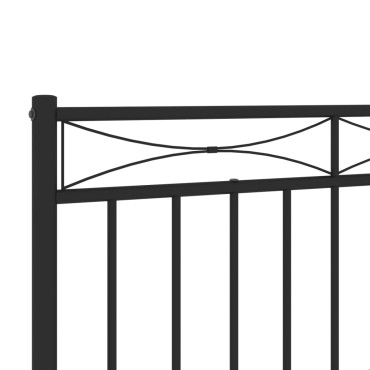 vidaXL Κεφαλάρι Μαύρο Μεταλλικό 206x3x91cm 1 τεμ.