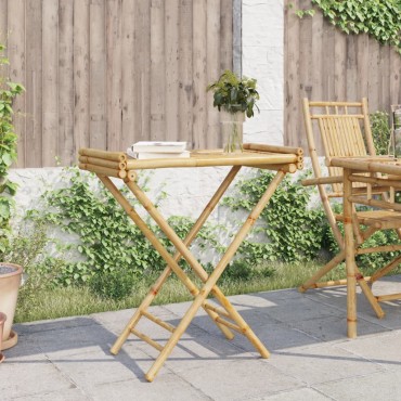 vidaXL Τραπέζι Δίσκος Πτυσσόμενο 70,5x42,5x80cm από Μπαμπού 1 τεμ.