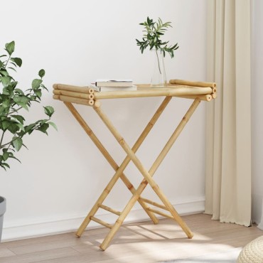 vidaXL Τραπέζι Δίσκος Πτυσσόμενο 70,5x42,5x80cm από Μπαμπού 1 τεμ.