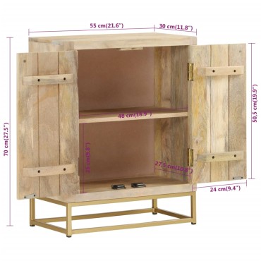 vidaXL Ντουλάπι με 2 Πόρτες 55x30x70cm από Μασίφ Ξύλο Μάνγκο 1 τεμ.