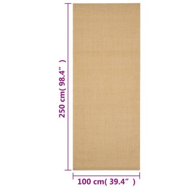vidaXL Χαλί 100x250cm από Φυσικό Σιζάλ
